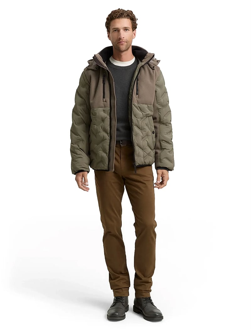Tom Tailor - hybrid puffer jacket - lentejassen - smokey olive green - 0
