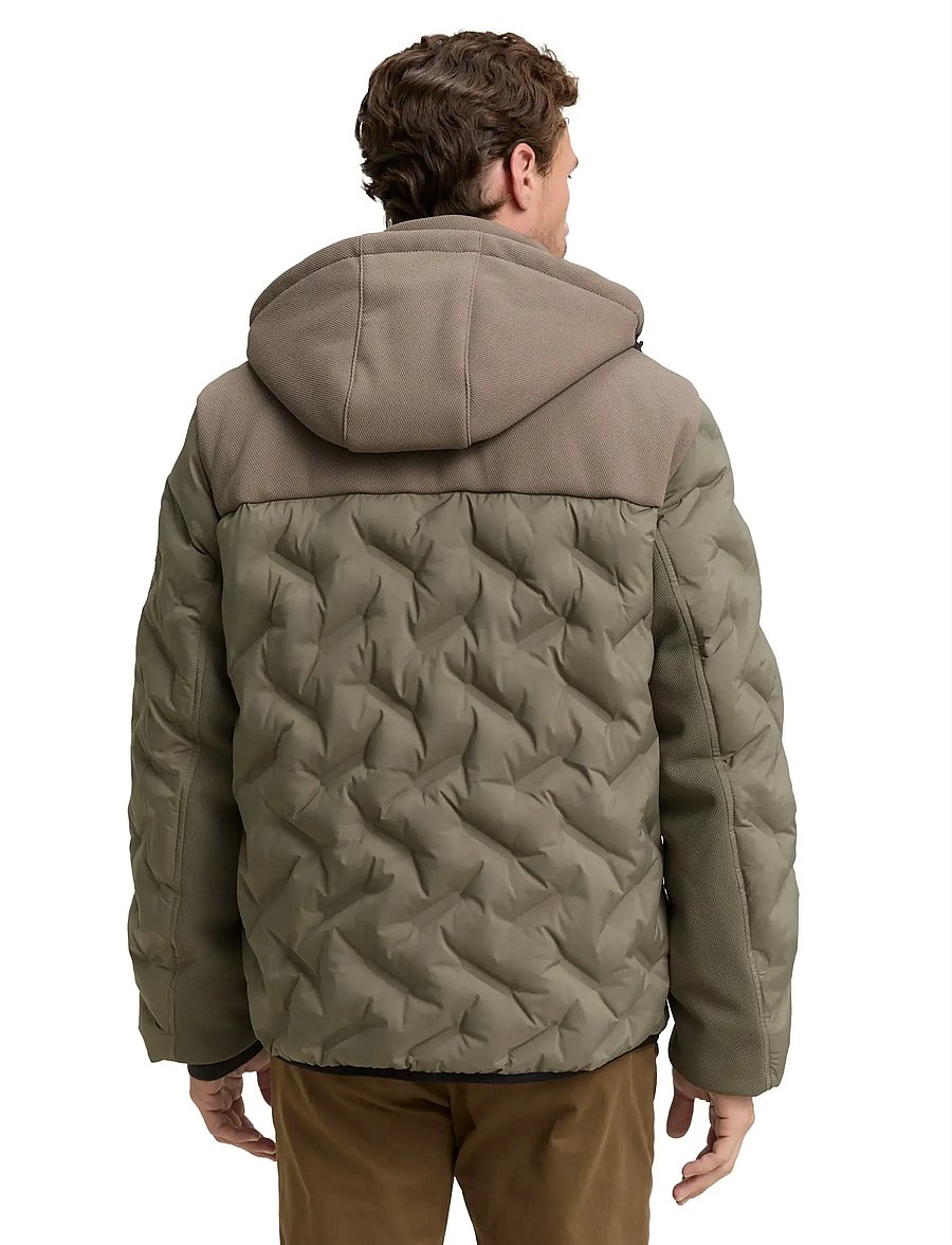 Tom Tailor - hybrid puffer jacket - frühlingsjacken - smokey olive green - 2