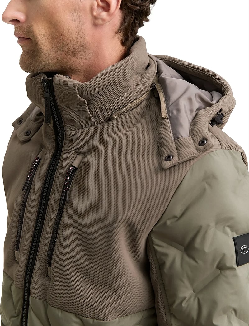 Tom Tailor - hybrid puffer jacket - frühlingsjacken - smokey olive green - 3