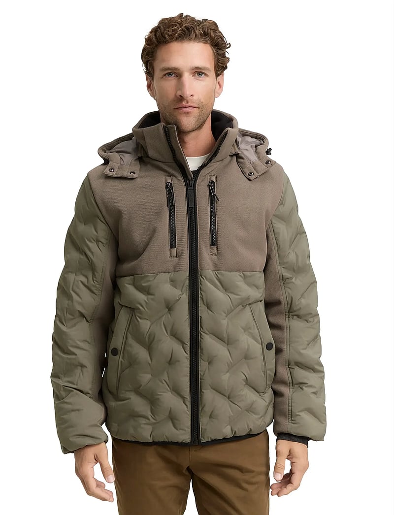 Tom Tailor - hybrid puffer jacket - lentejassen - smokey olive green - 4