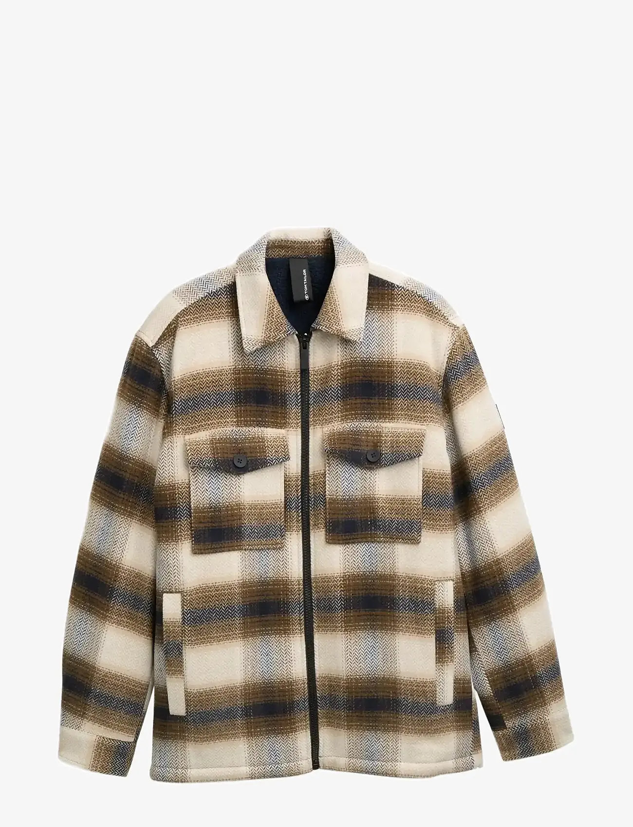 Tom Tailor - wool shirt jacket - efterårsjakker - brown blue check - 0