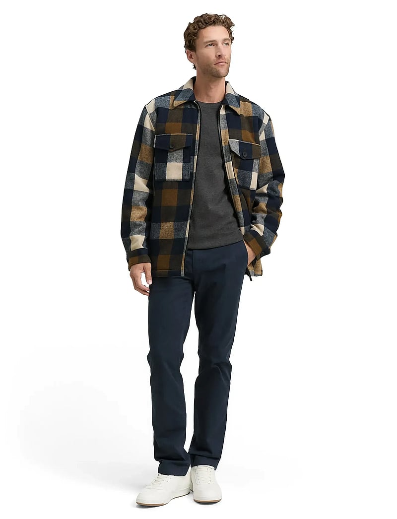 Tom Tailor - wool shirt jacket - jacken - brown navy check - 0