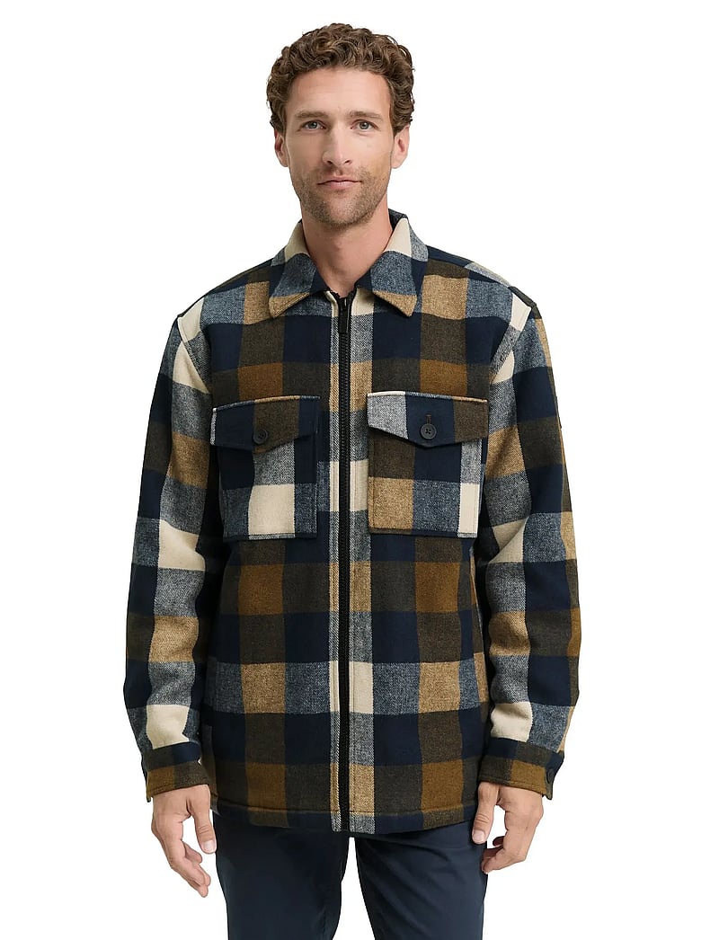 Tom Tailor - wool shirt jacket - jacken - brown navy check - 4