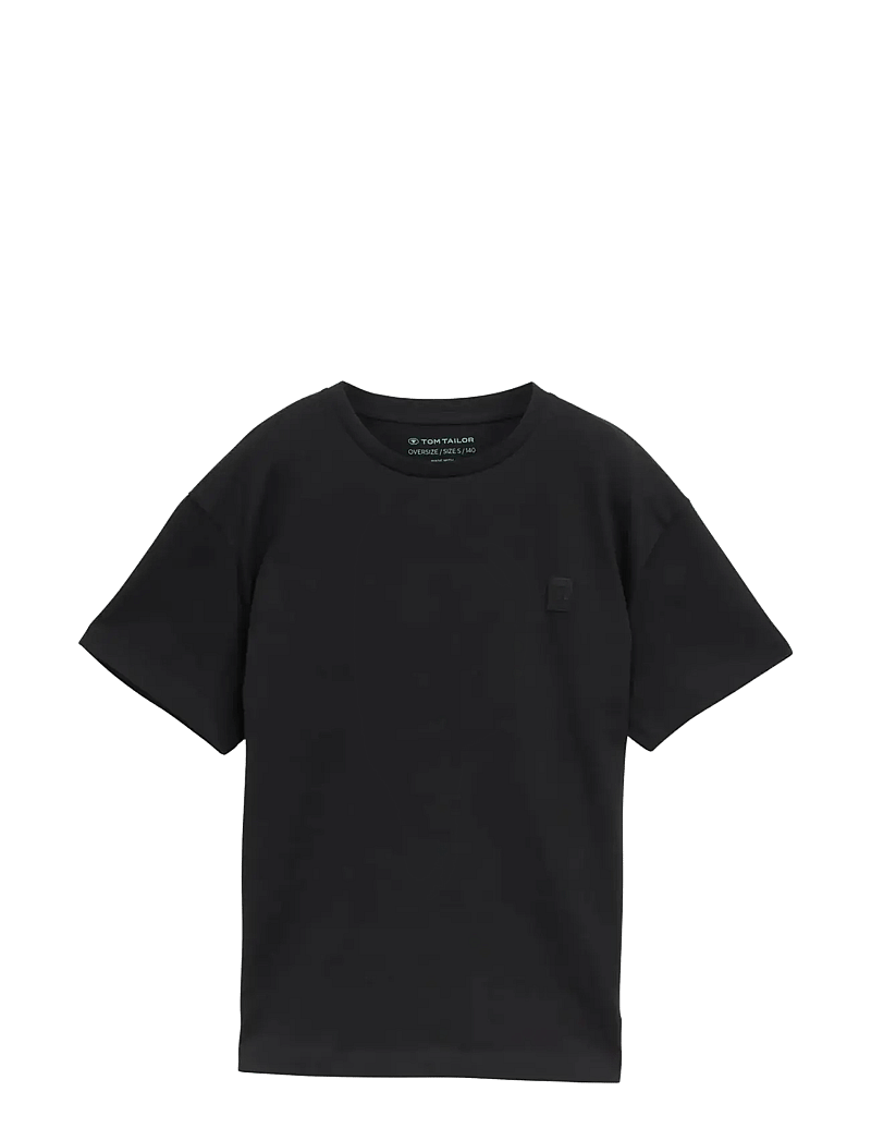 Tom Tailor - oversize basic t-shirt - kortærmede t-shirts - heavy black - 0