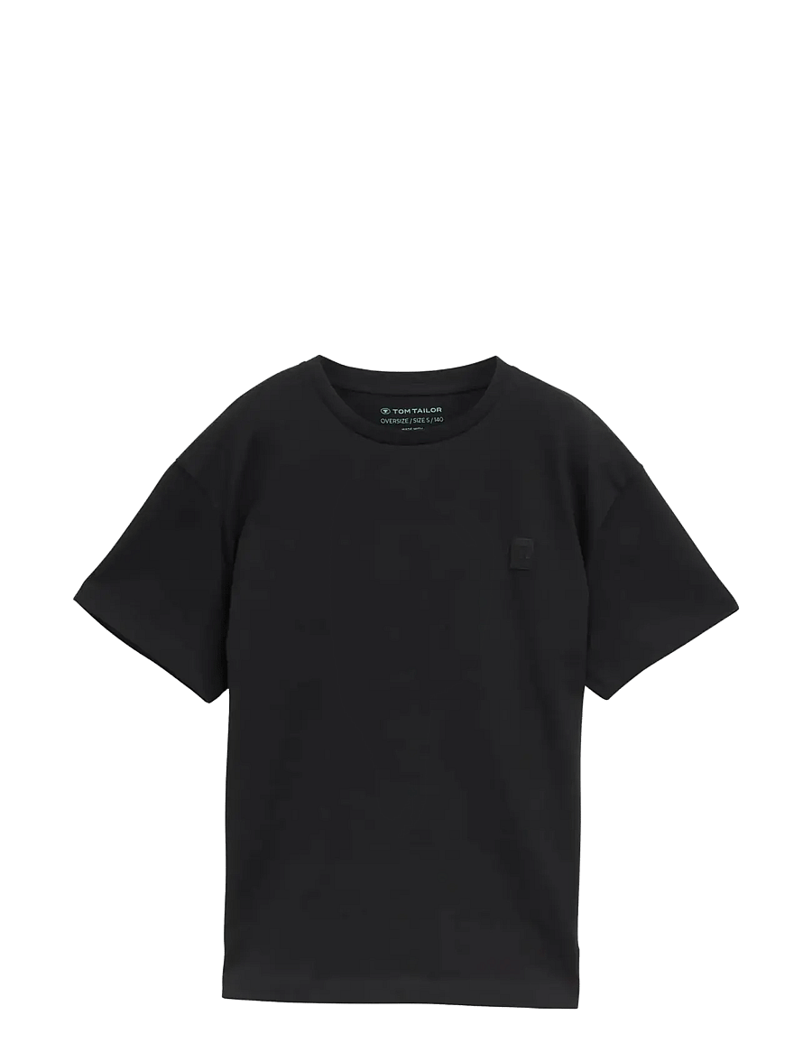Tom Tailor - oversize basic t-shirt - lyhythihaiset t-paidat - heavy black - 0