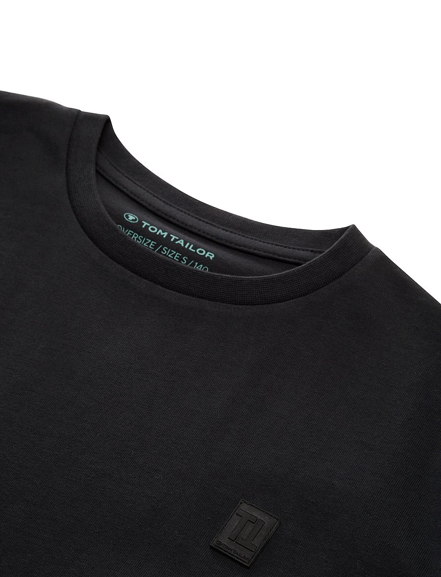 Tom Tailor - oversize basic t-shirt - lyhythihaiset t-paidat - heavy black - 2