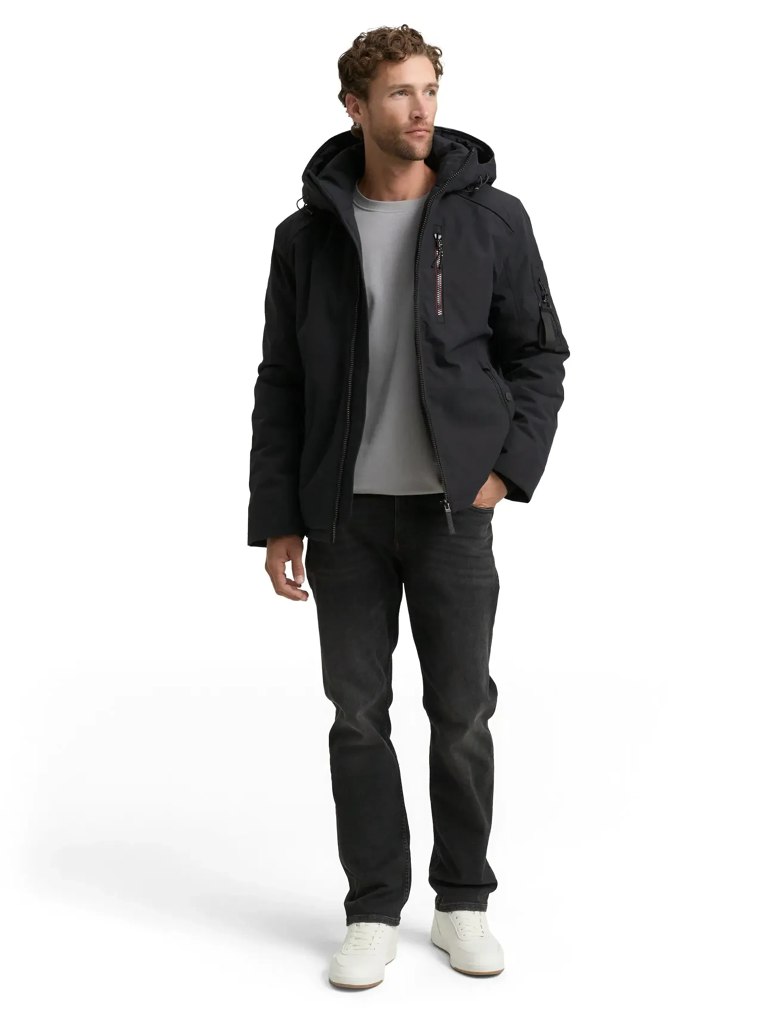 Tom Tailor Padded Jacket With Hood, XXL, Jackets, Schwarz - Parkas, Männerswear