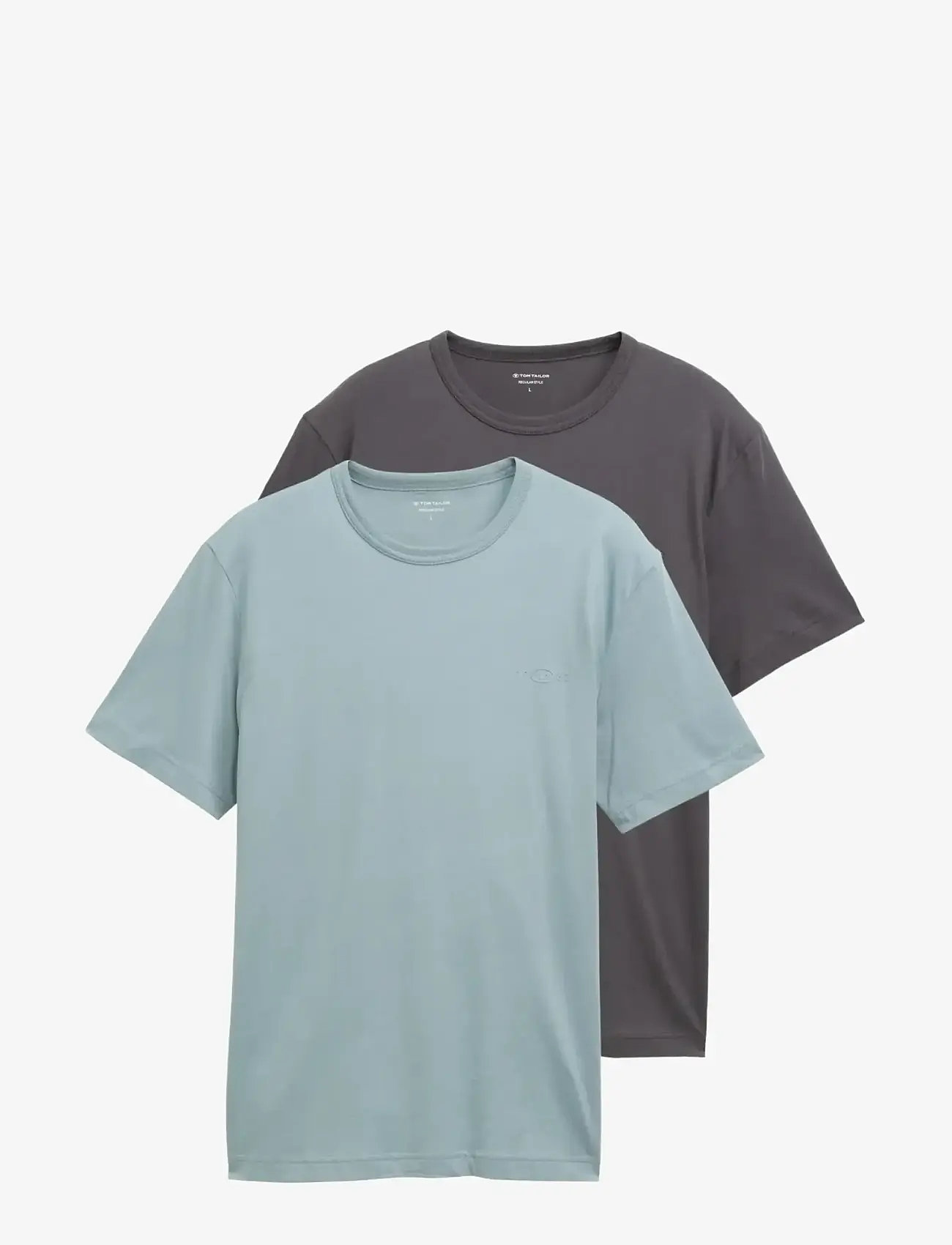 Tom Tailor - doublepack t-shirts, packaging - efterårstøj - grey mint - 0