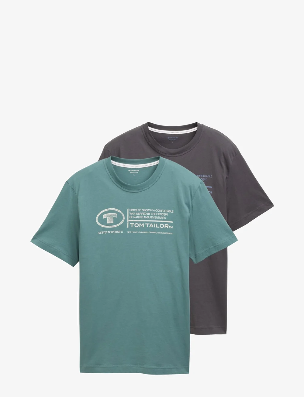 Tom Tailor - doublepack t-shirt, packaging - kortärmade t-shirts - deep bluish green - 1