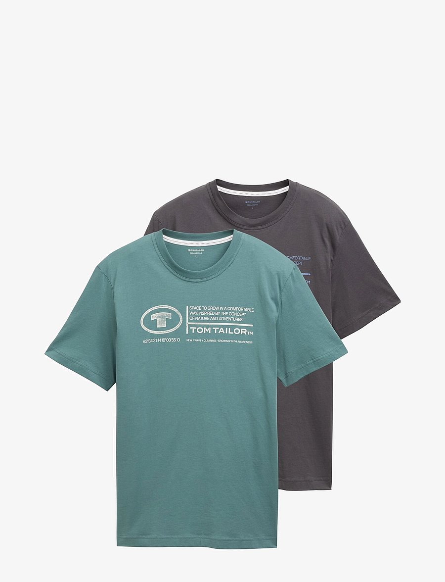 Tom Tailor - doublepack t-shirt, packaging - kortärmade t-shirts - deep bluish green - 1