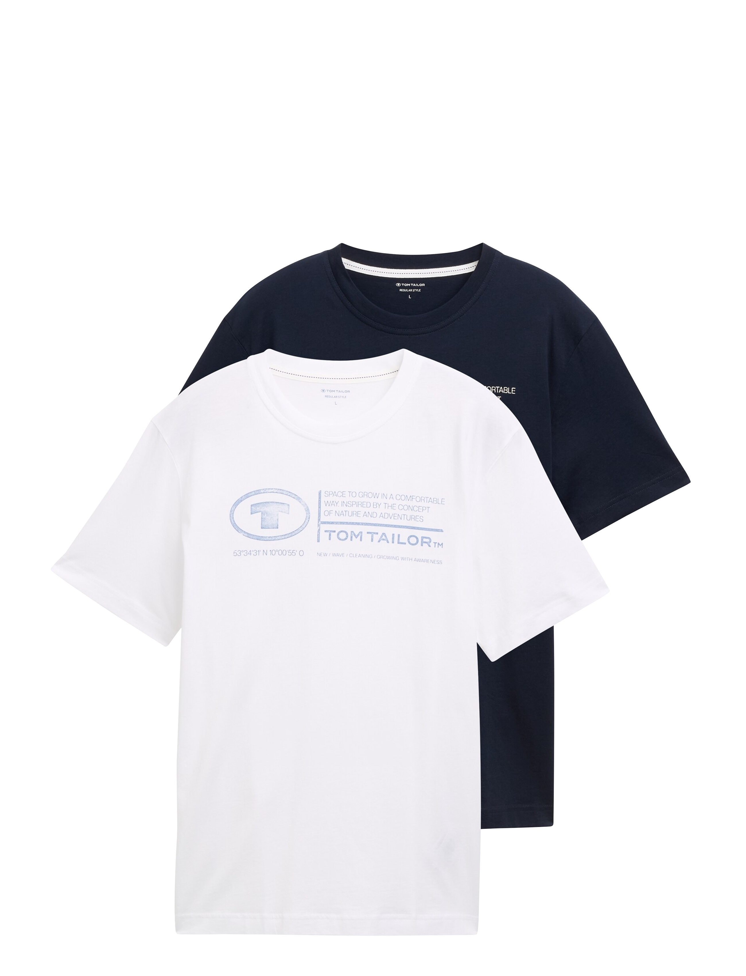 TOM TAILOR Doublepack T-Shirt, Packaging Weiß - M - Herren