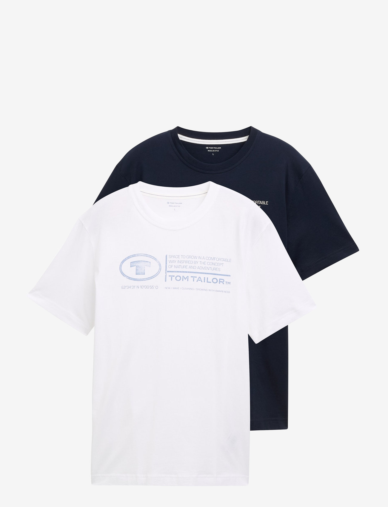 Tom Tailor - doublepack t-shirt, packaging - höstkläder - white - 0