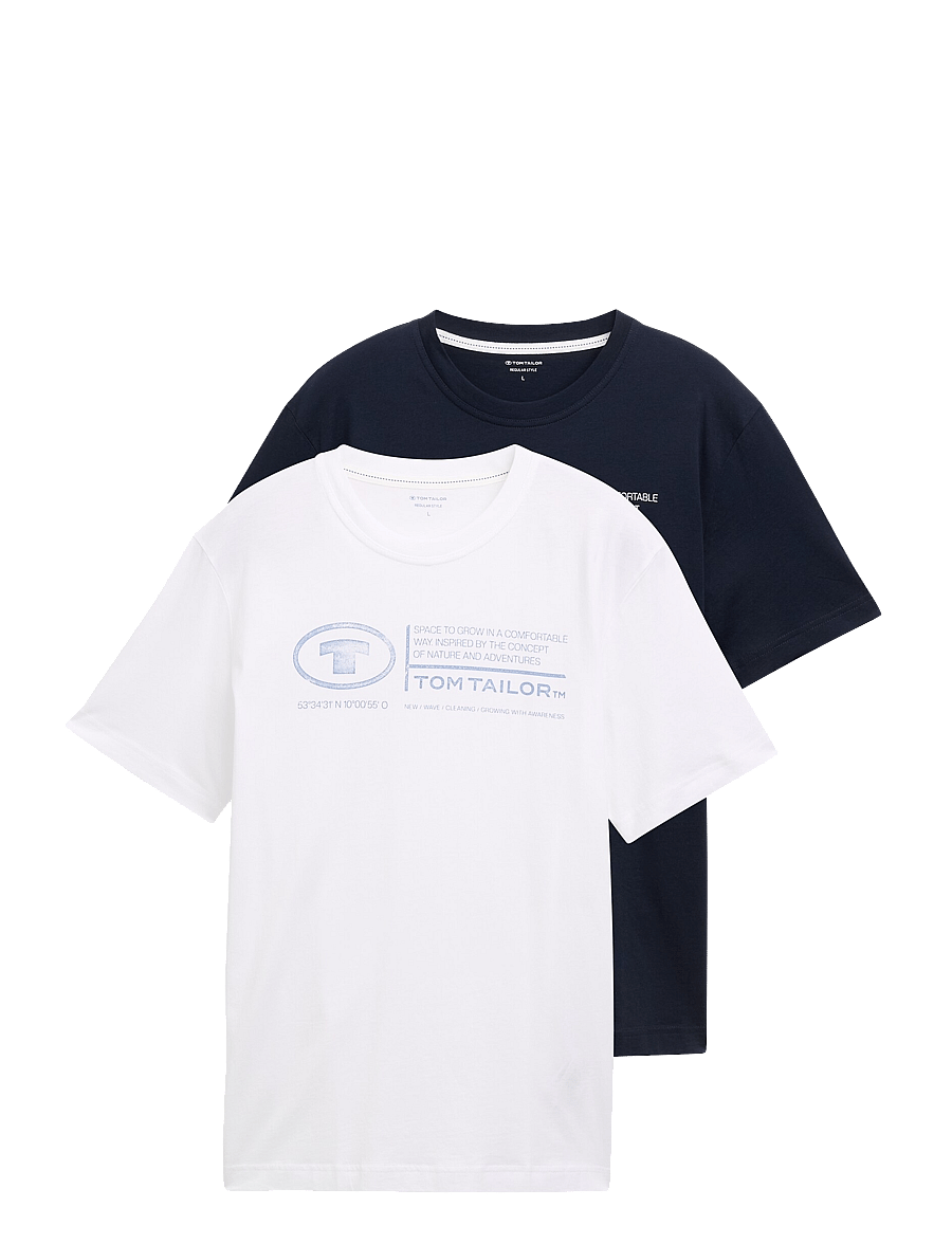 Tom Tailor - doublepack t-shirt, packaging - t-shirts à manches courtes - white - 1
