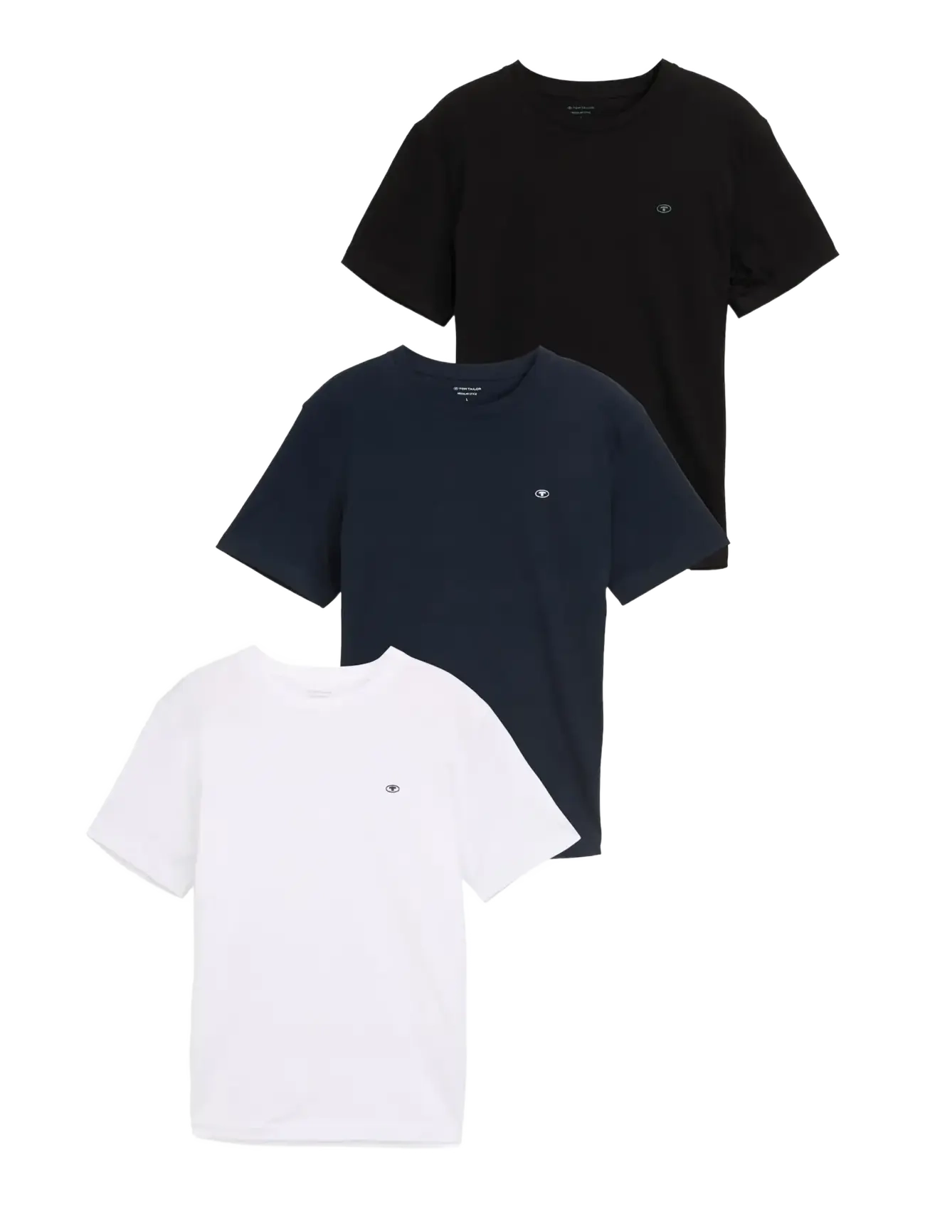 TOM TAILOR Triplepack T-Shirt, Packaging Schwarz - M - Herren