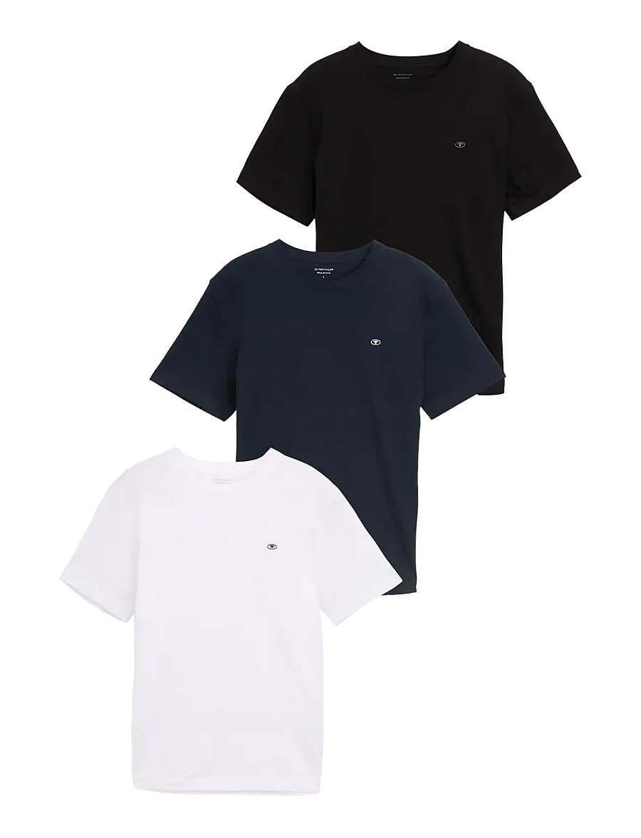 Tom Tailor - triplepack t-shirt, packaging - t-krekli ar īsām piedurknēm - white - 1
