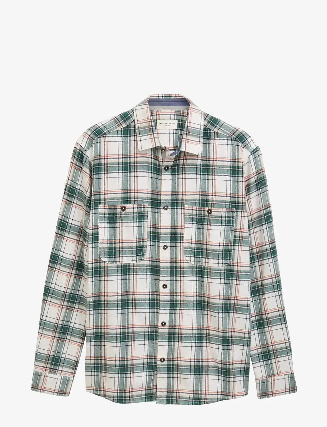 Tom Tailor - comfort checked shirt - flanellskjortor - off white multicolor check - 1