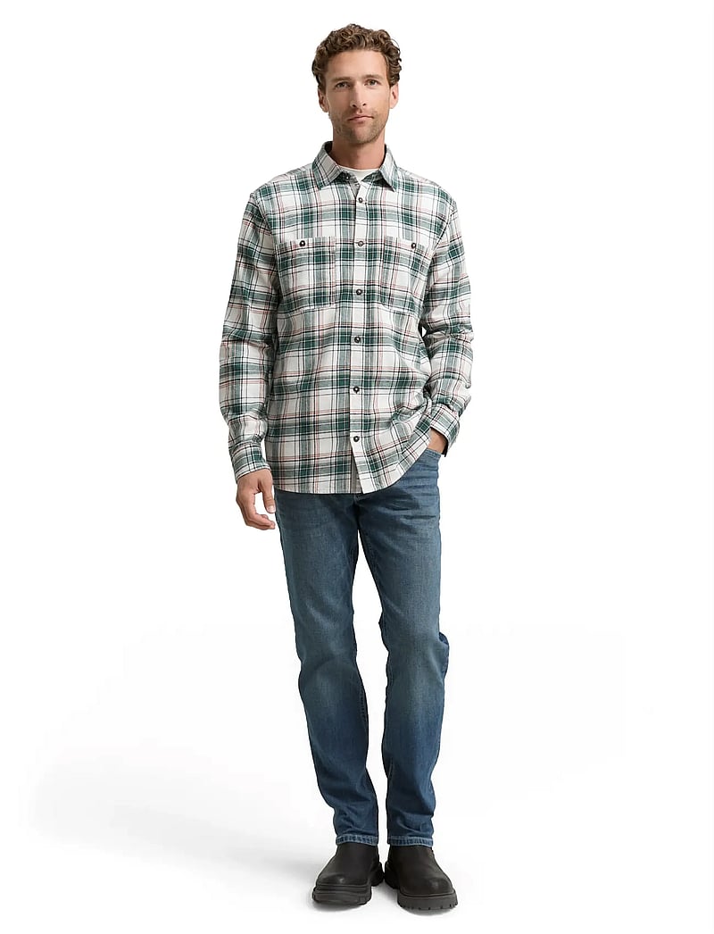 Tom Tailor - comfort checked shirt - flanellskjortor - off white multicolor check - 0