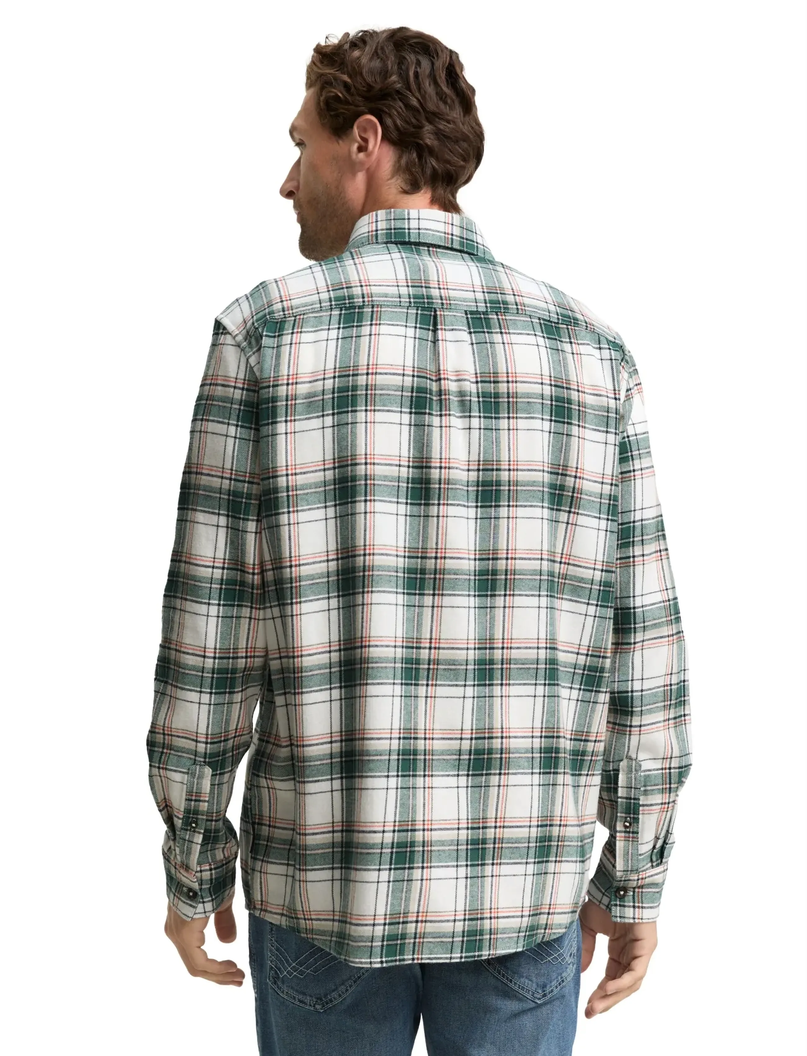 Tom Tailor - comfort checked shirt - mehed - off white multicolor check - 2
