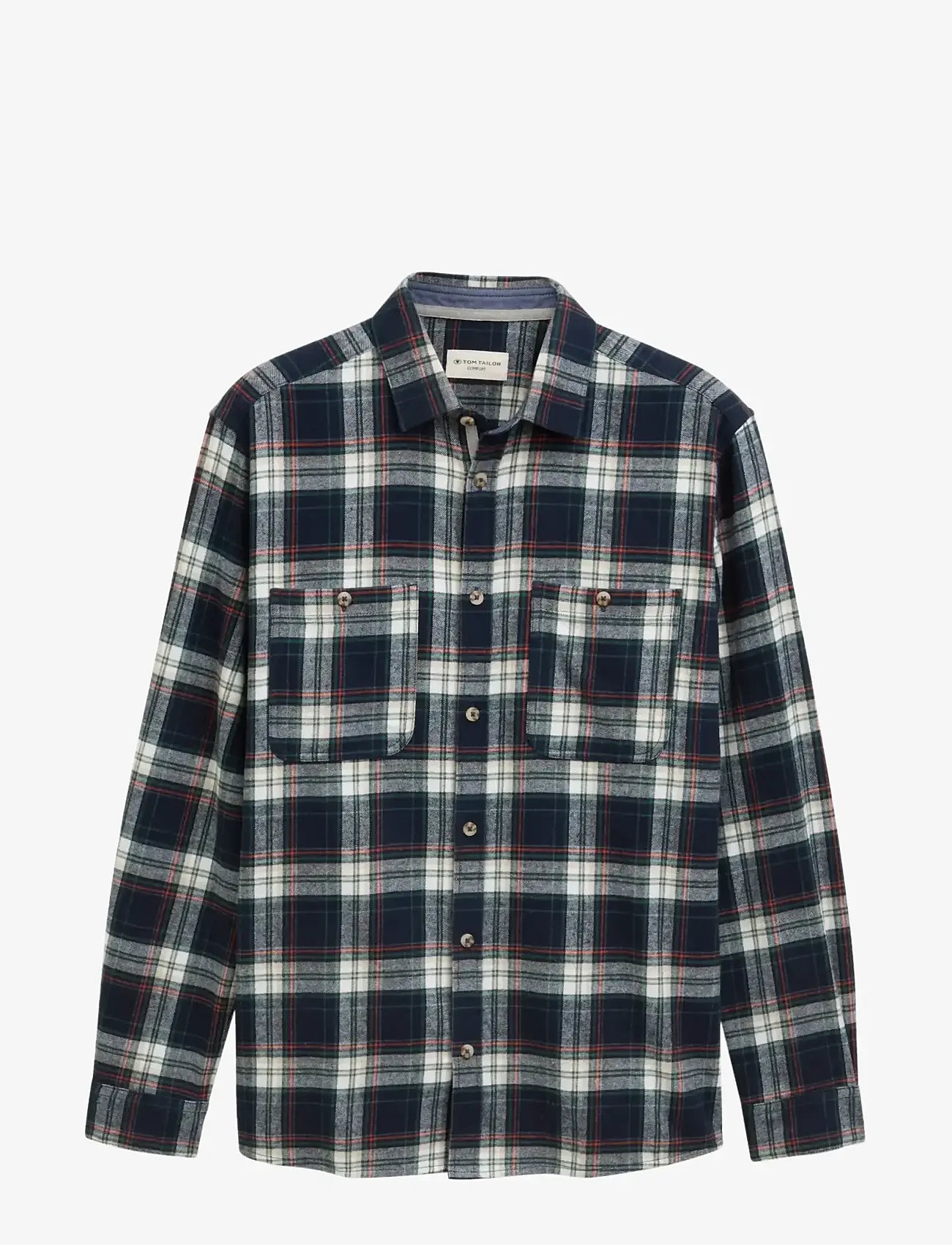 Tom Tailor - comfort checked shirt - flanellskjortor - navy multicolor check - 1