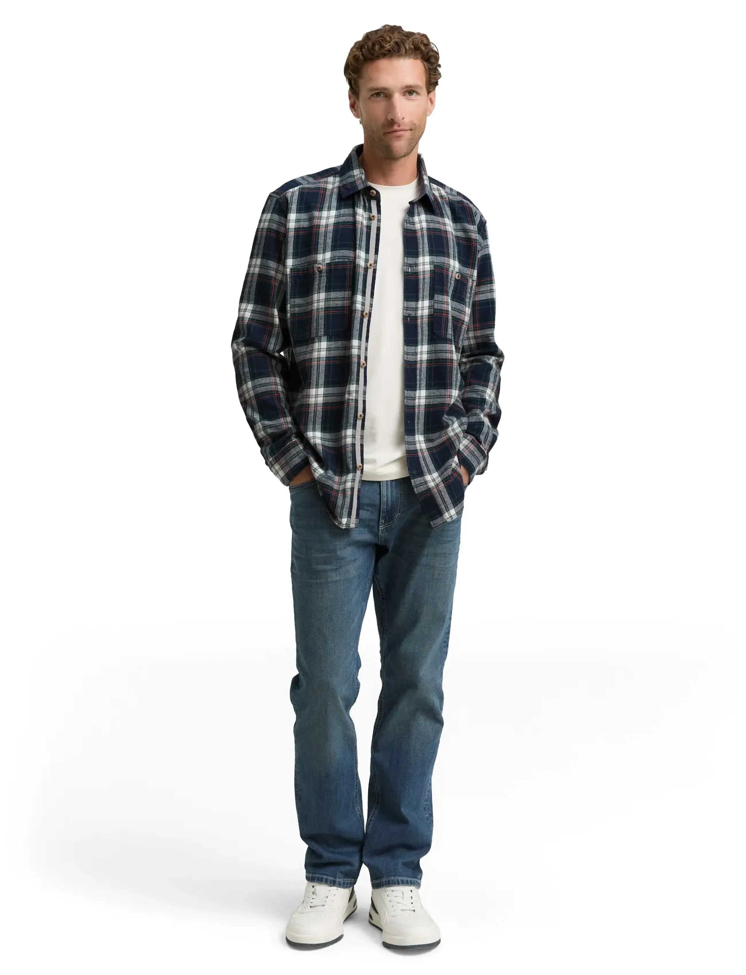 Tom Tailor comfort checked shirt - Ternede skjorter - NAVY MULTICOLOR CHECK / multi