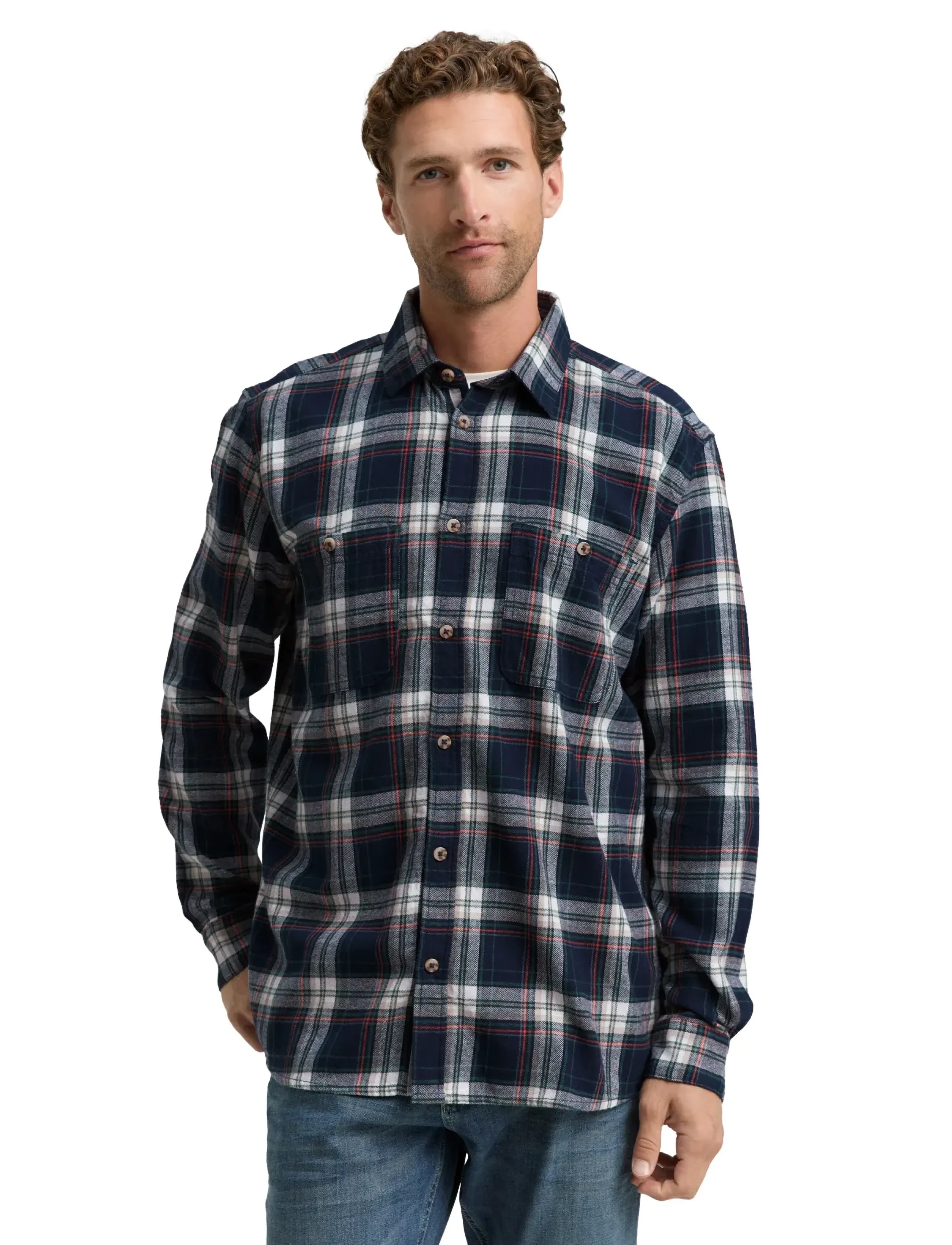 Tom Tailor - comfort checked shirt - flanell-hemden - navy multicolor check - 4