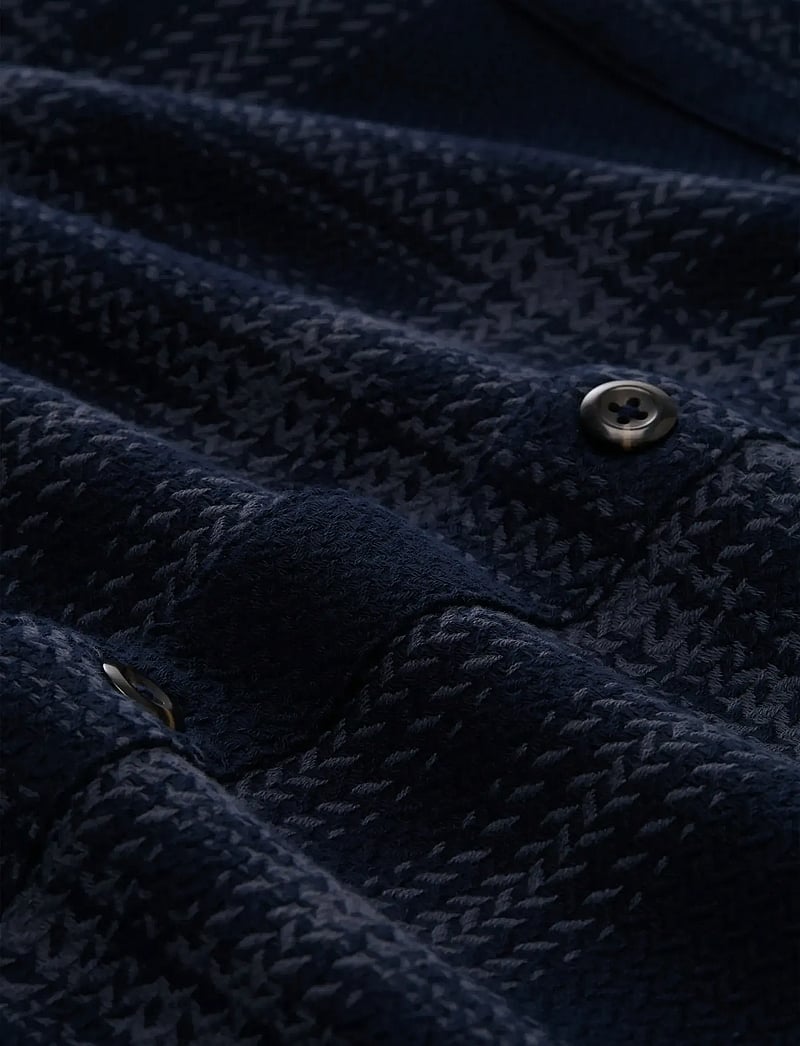 Tom Tailor - knit-look checked overshirt - kollektioner - navy tonal big check - 5