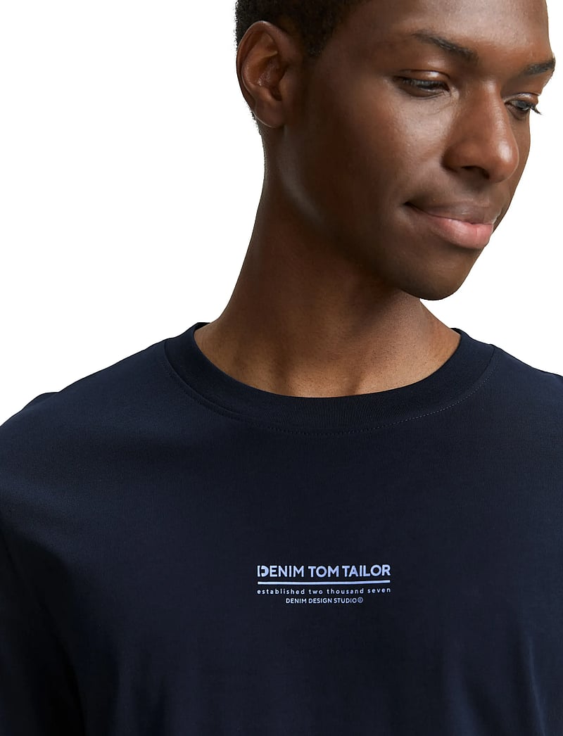 Tom Tailor - printed longsleeve - långärmade t-shirts - sky captain blue - 4