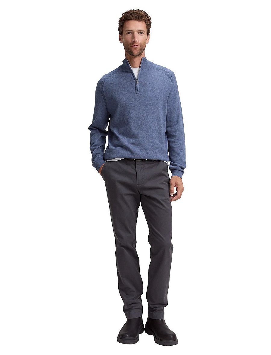 Tom Tailor - basic knit troyer - half zip jumpers - vintage indigo blue melange - 0