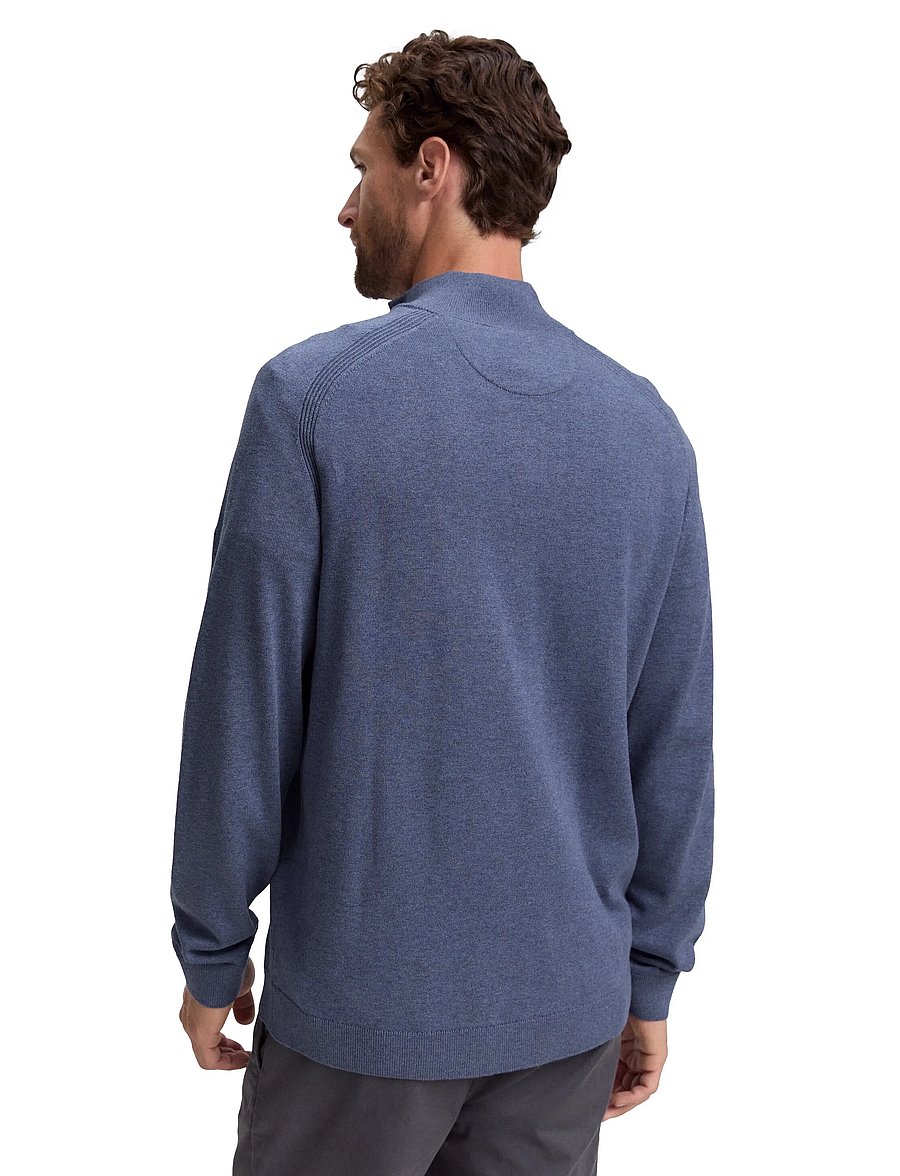Tom Tailor - basic knit troyer - half zip jumpers - vintage indigo blue melange - 2