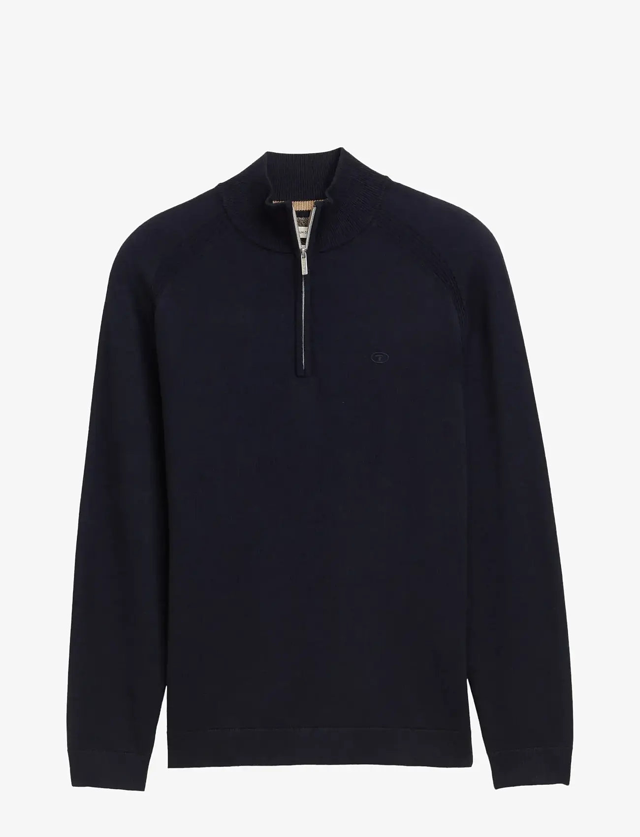 Tom Tailor - basic knit troyer - autumn clothing - knitted navy melange - 0