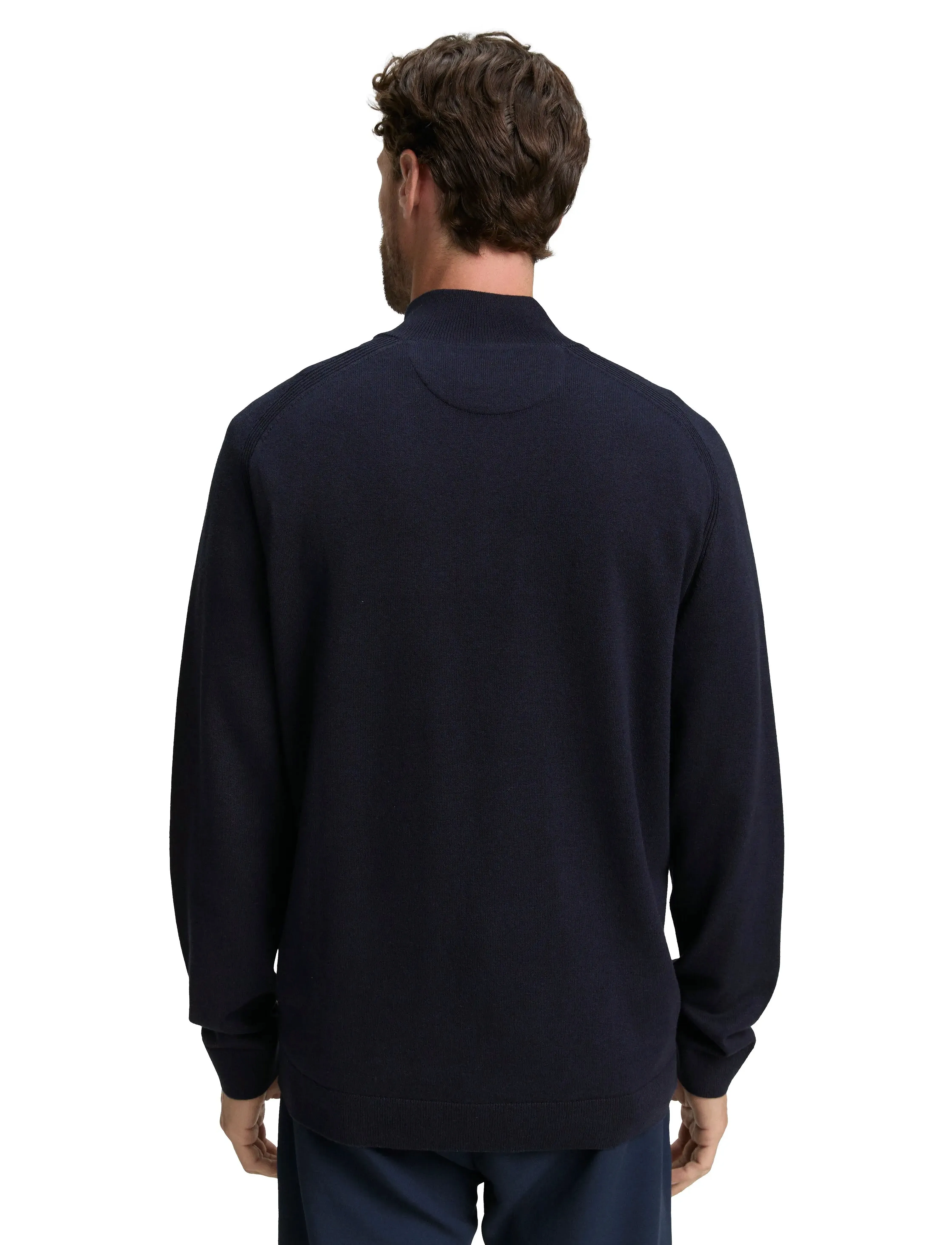 Tom Tailor - basic knit troyer - half zip strik - knitted navy melange - 2
