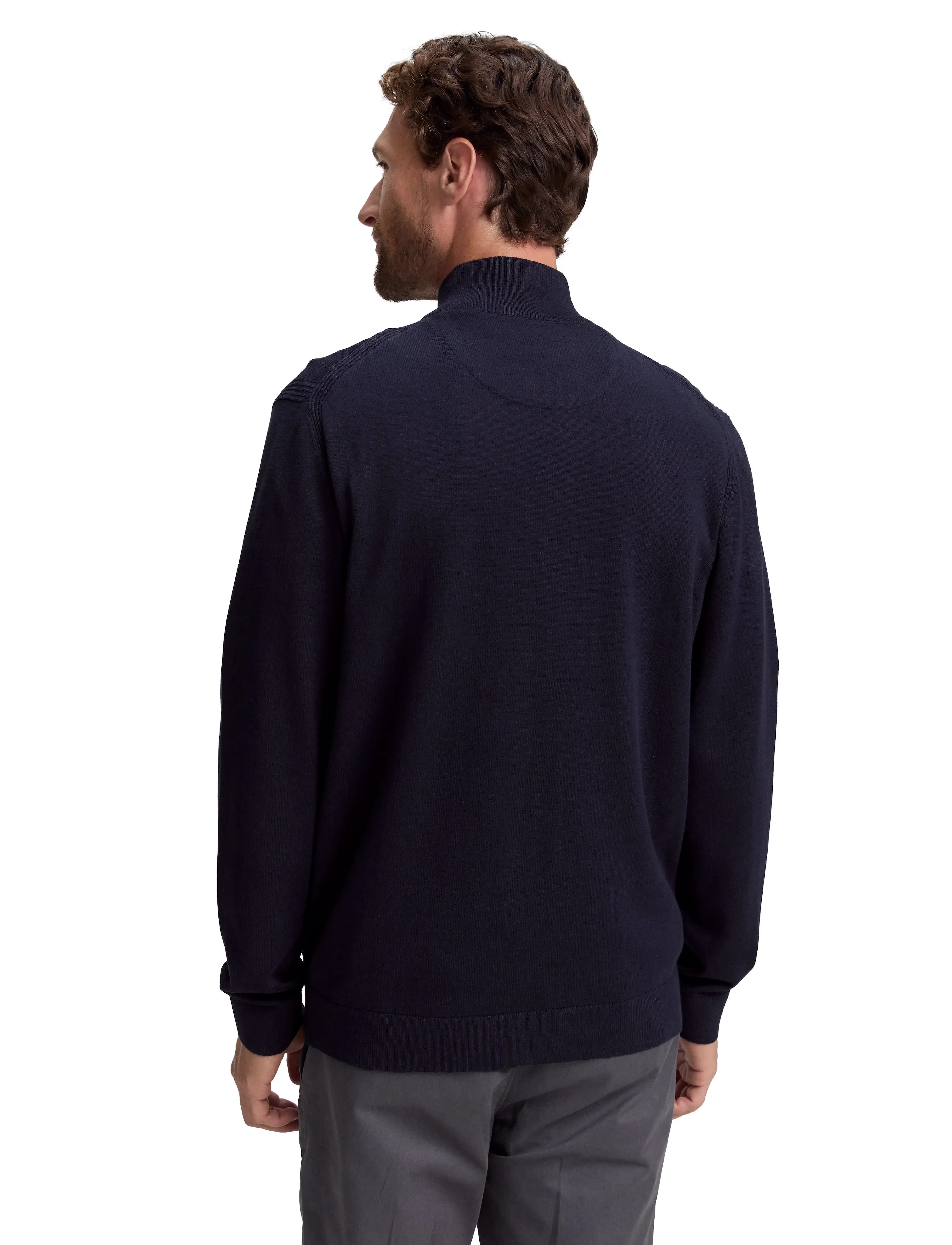 Tom Tailor - basic knit jacket - herren - knitted navy melange - 2