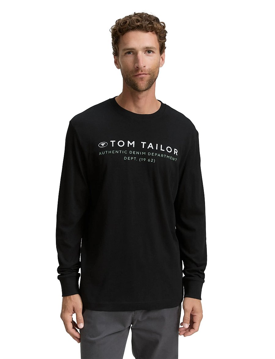 Tom Tailor - printed longsleeve - pikkade varrukatega t-särgid - black - 4