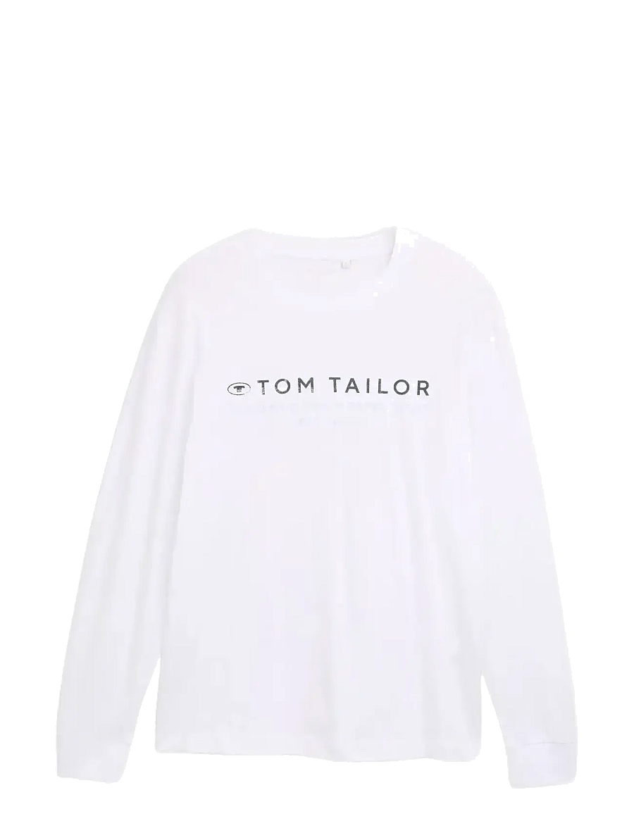 Tom Tailor - printed longsleeve - langærmede t-shirts - white - 1