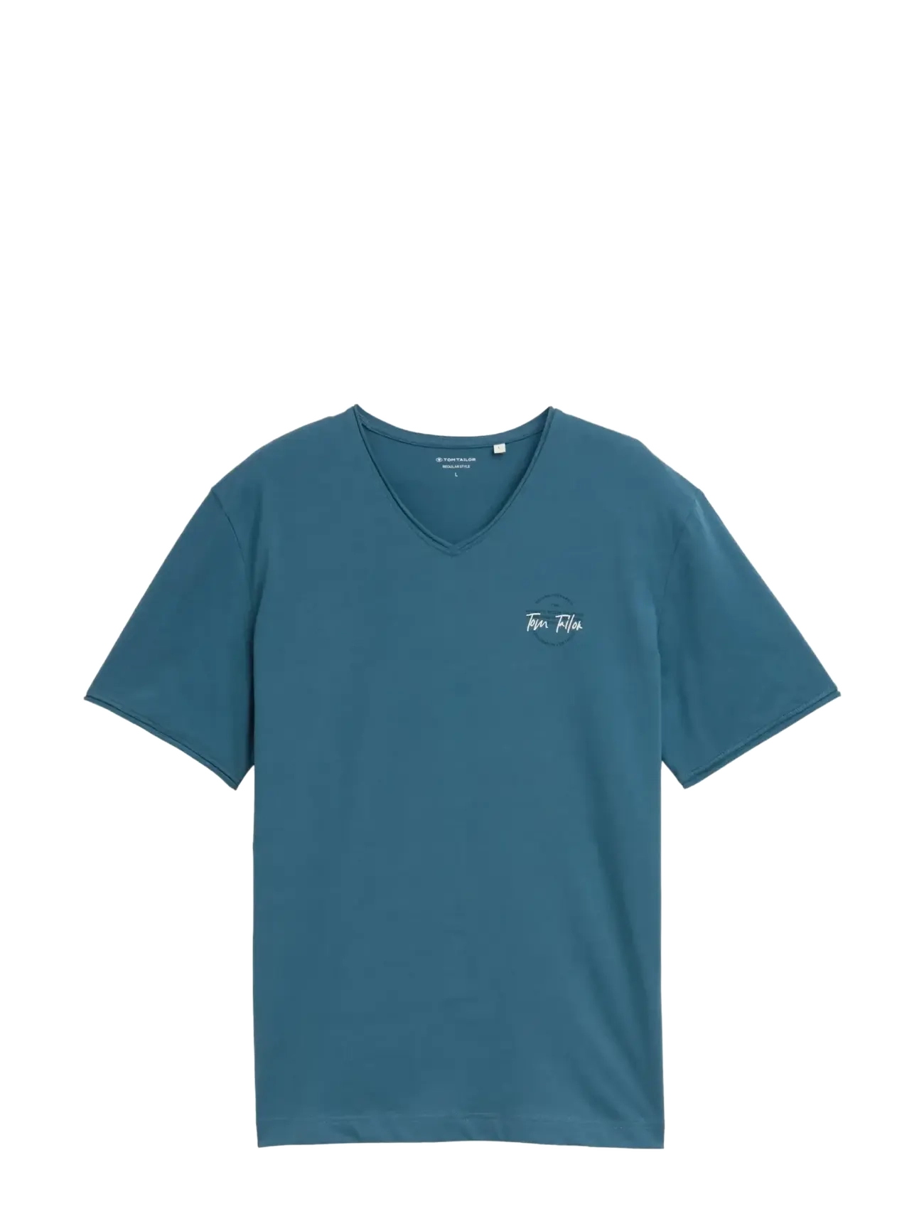 printed v-neck t-shirt - REAL TEAL BLUE
