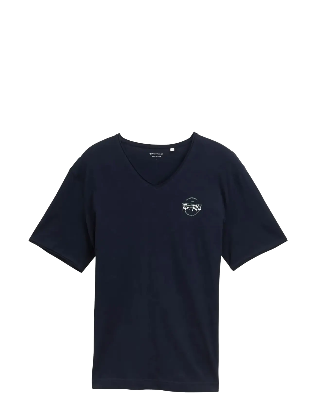 Tom Tailor printed v-neck t-shirt - Tøj - SKY CAPTAIN BLUE / navy