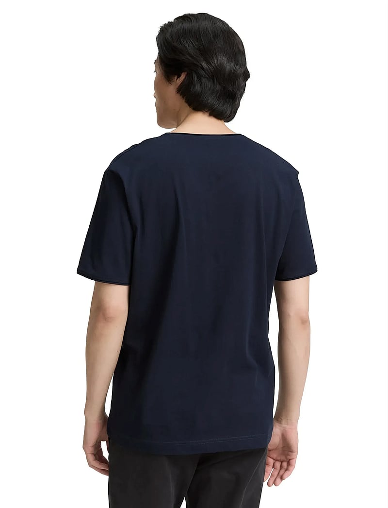 Tom Tailor - printed v-neck t-shirt - v-kaelusega t-särgid - sky captain blue - 2