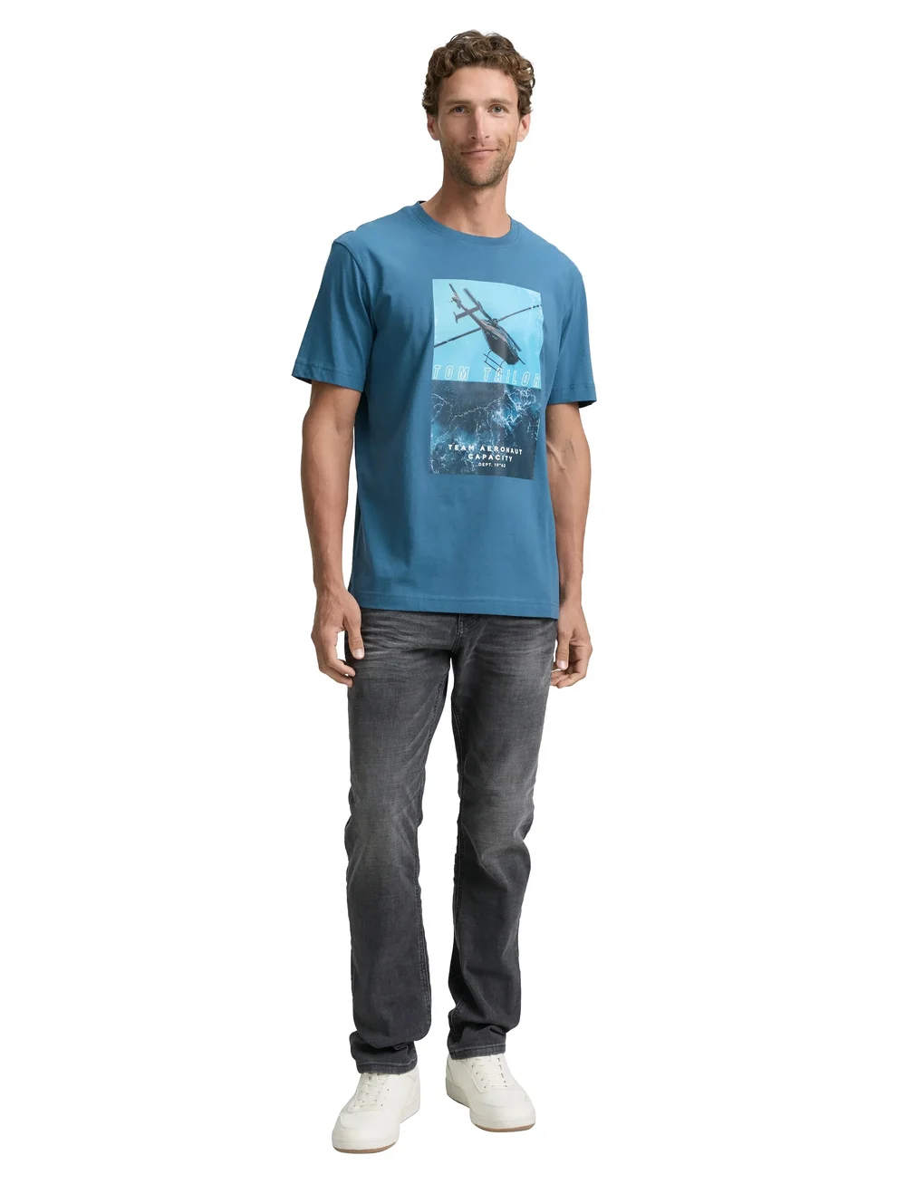 Tom Tailor - photoprinted t-shirt - kortärmade t-shirts - real teal blue - 0
