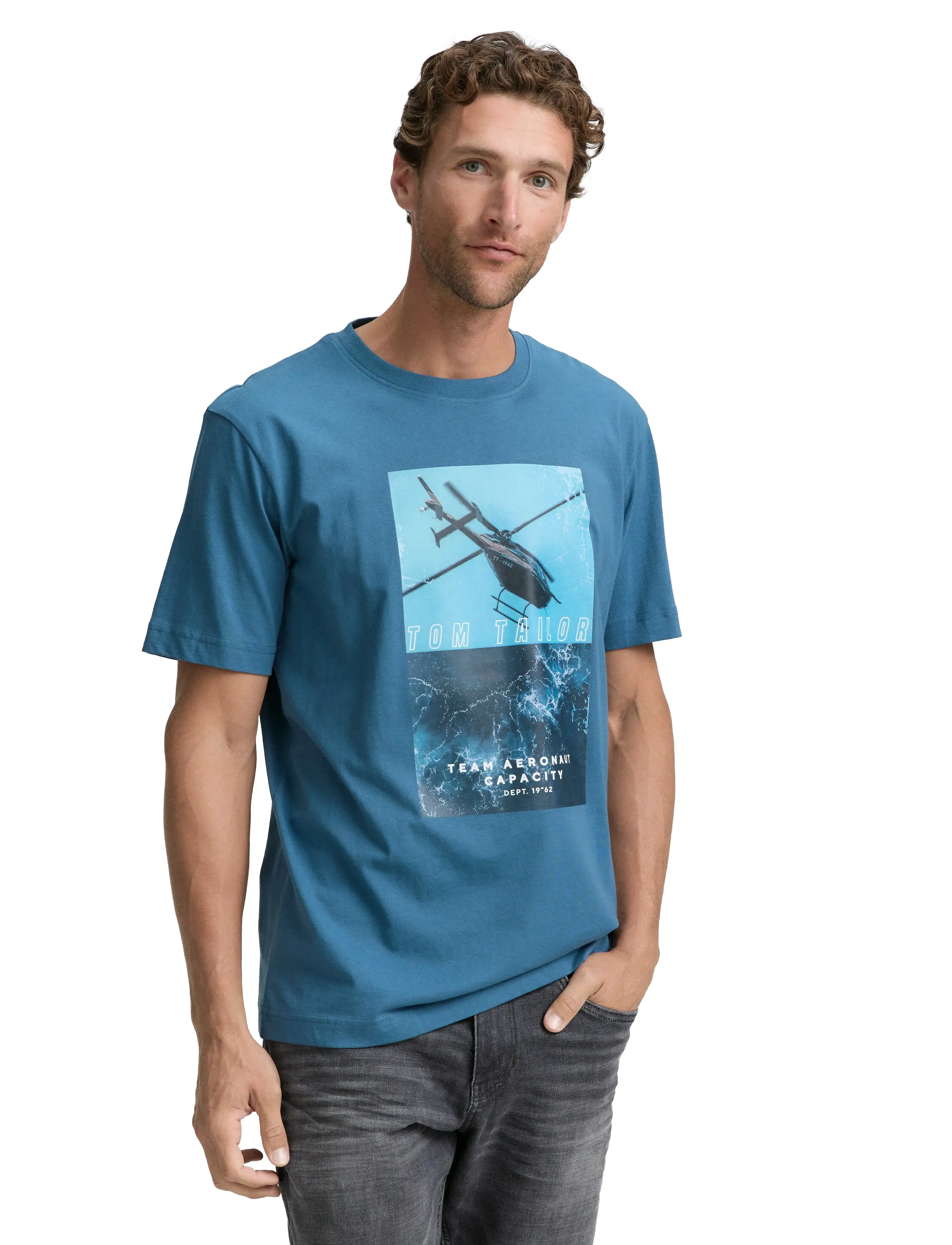 Tom Tailor - photoprinted t-shirt - real teal blue - 3