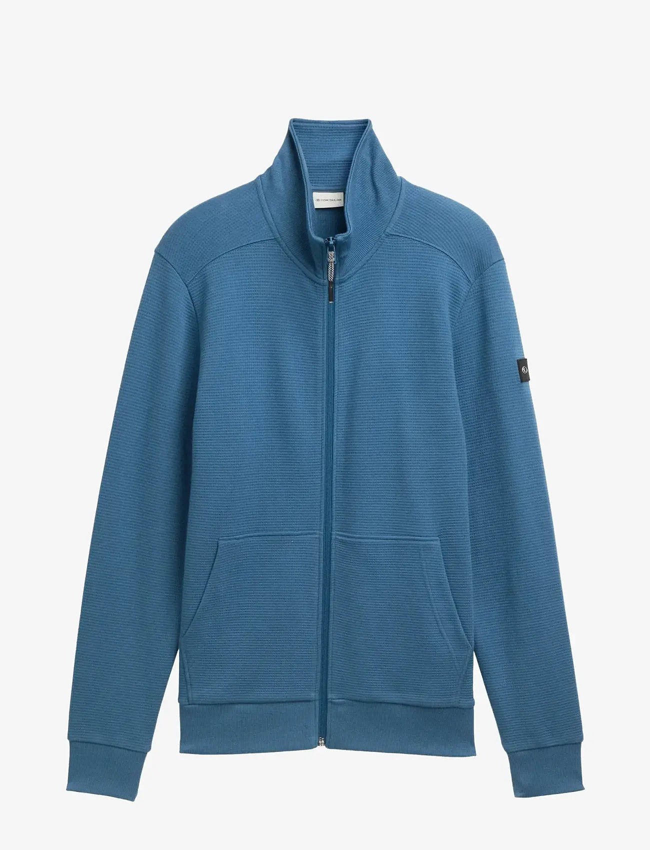 Tom Tailor - structured stand-up sweat jacket - full zip tröjor - real teal blue - 1