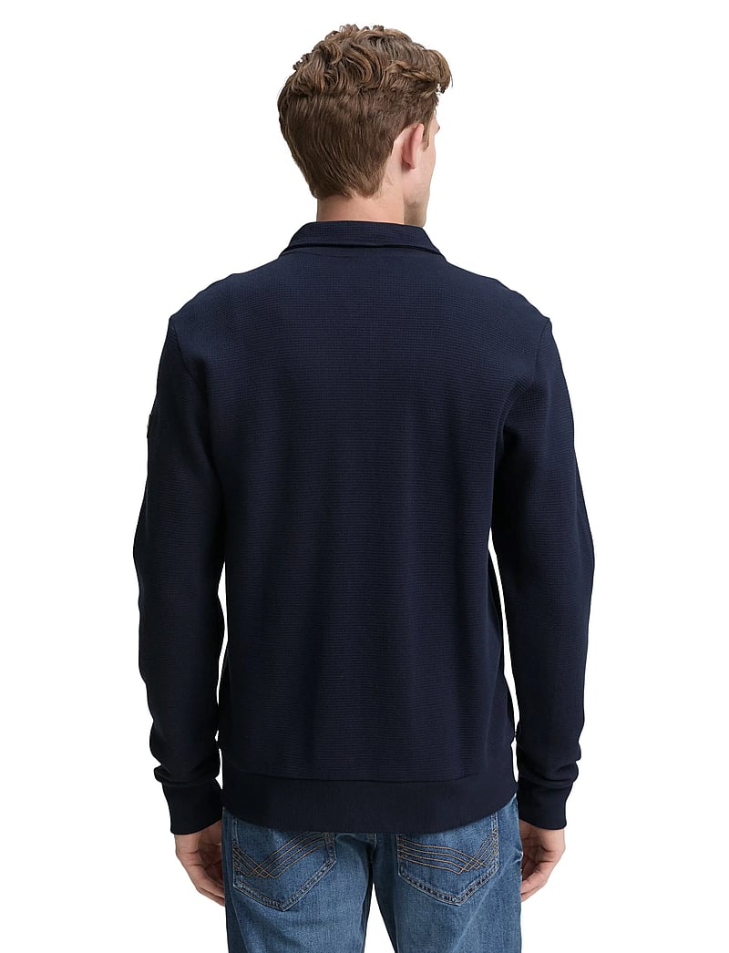 Tom Tailor - structured stand-up sweat jacket - fullzip strik - sky captain blue - 2