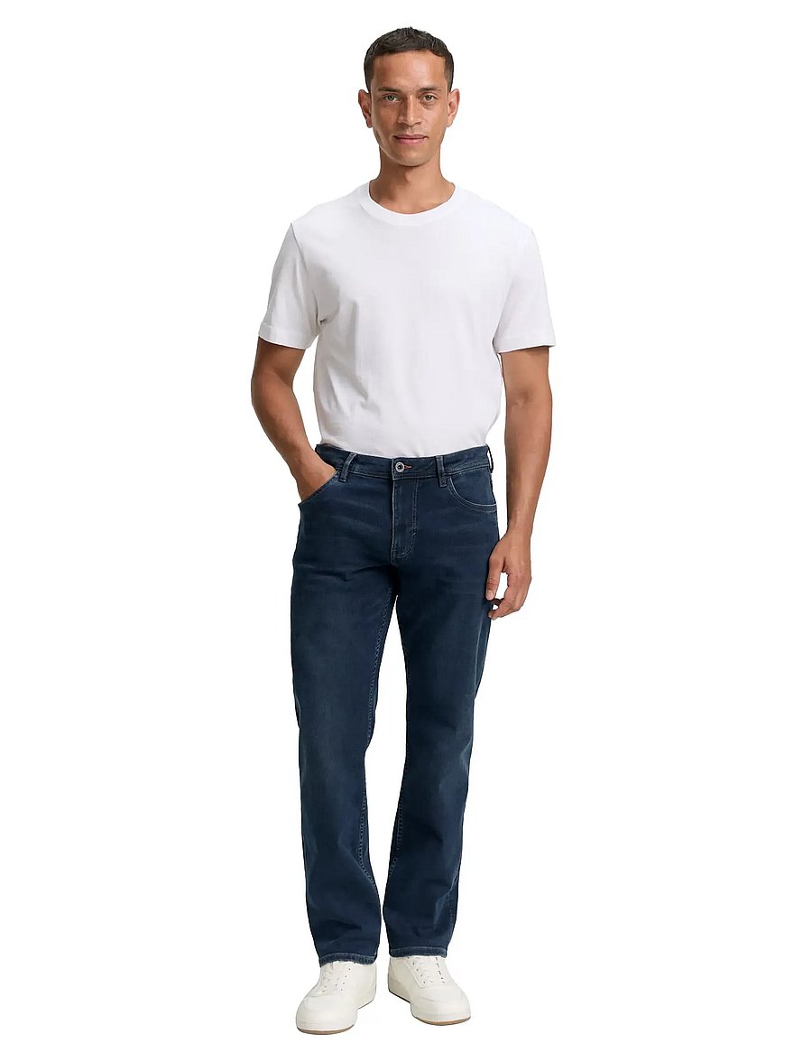 Tom Tailor - TTMARVIN STRAIGHT - regular jeans - dark stone blue black denim - 0