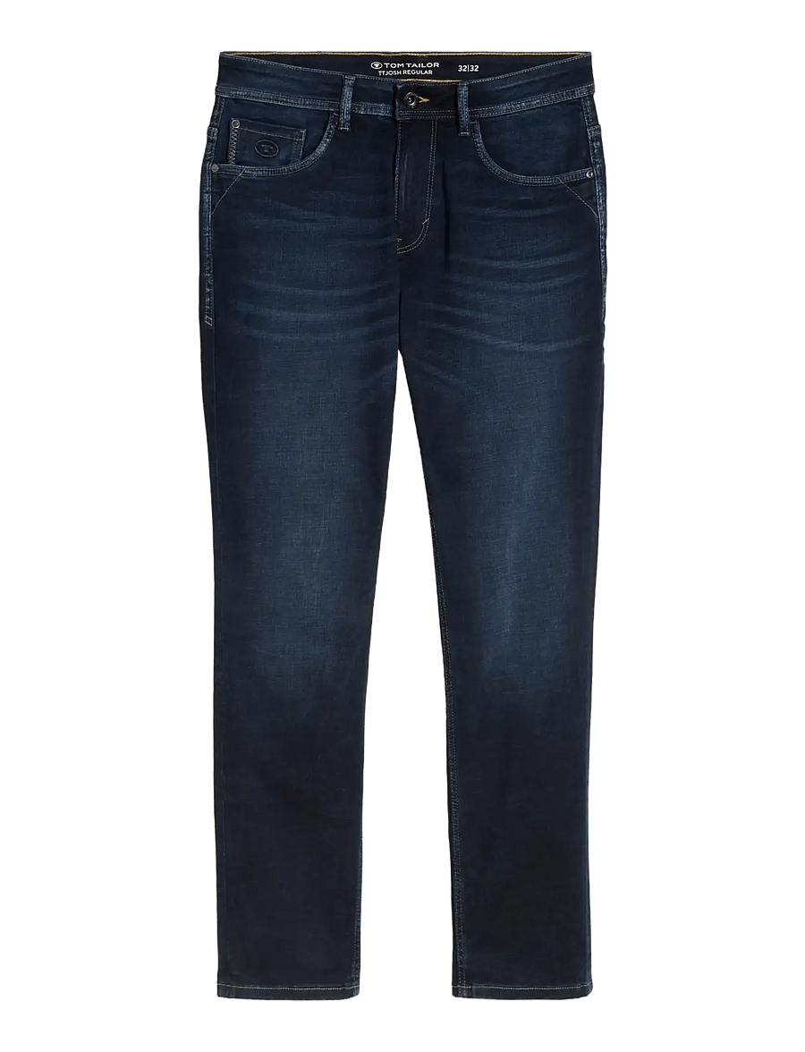 Tom Tailor - TTJOSH REGULAR - regular jeans - used dark blue black denim - 1