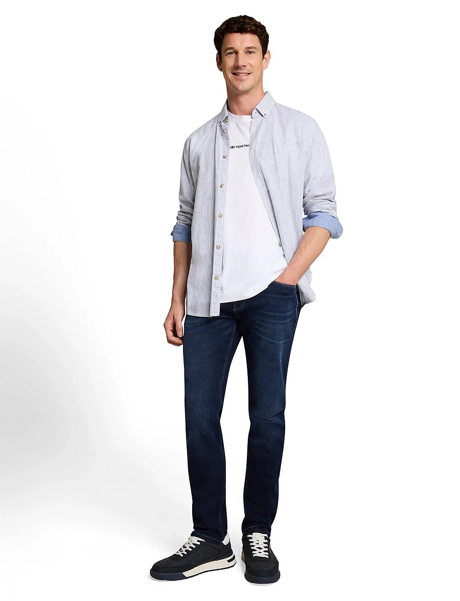 Tom Tailor - TTJOSH REGULAR - regular jeans - used dark blue black denim - 0