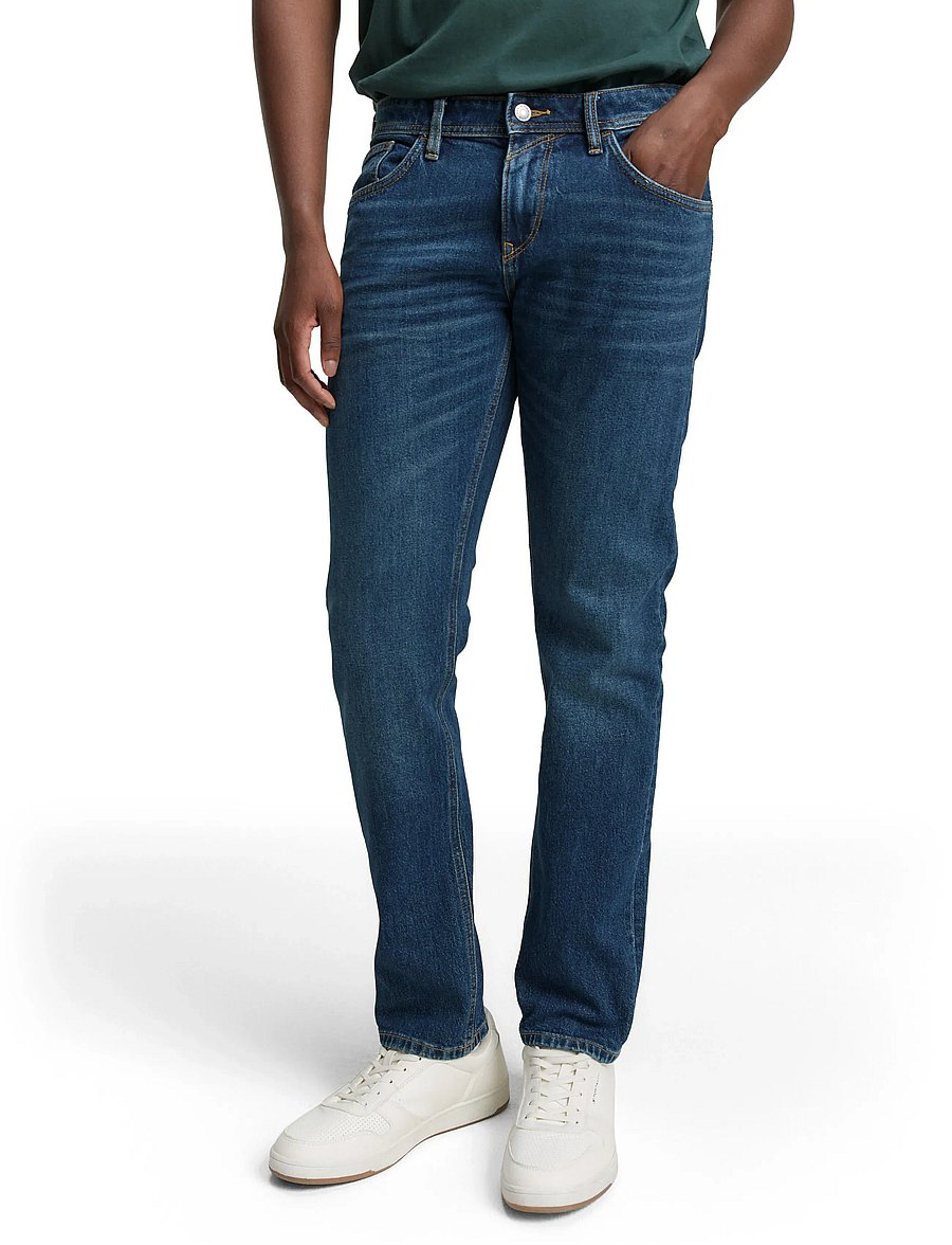 Tom Tailor - TTPIERS SLIM - kitsad teksad - used dark stone blue denim - 0