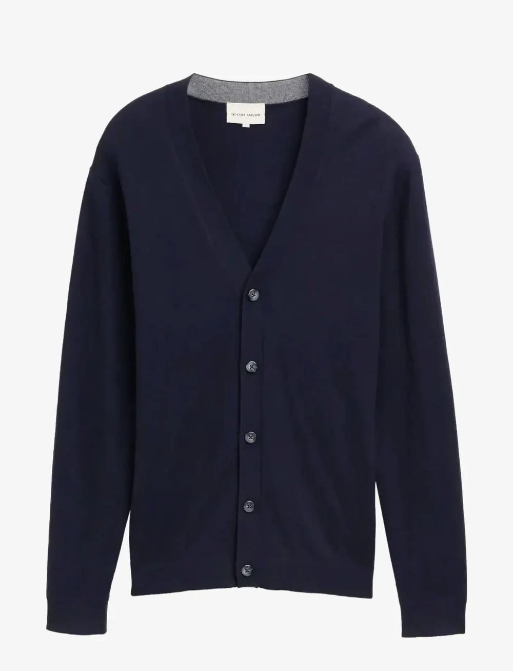 Tom Tailor - cotton cashmere cardigan - vesten - knitted navy melange - 1