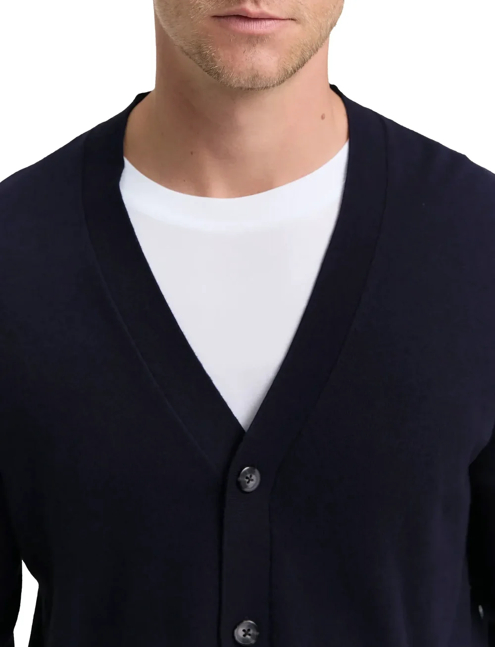 Tom Tailor - cotton cashmere cardigan - vesten - knitted navy melange - 4