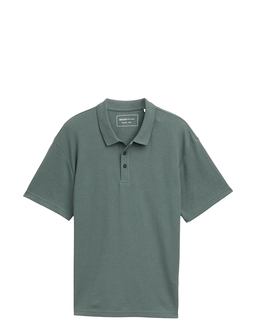 Tom Tailor - relaxed structured polo - strikkede poloer - washed jasper green - 1