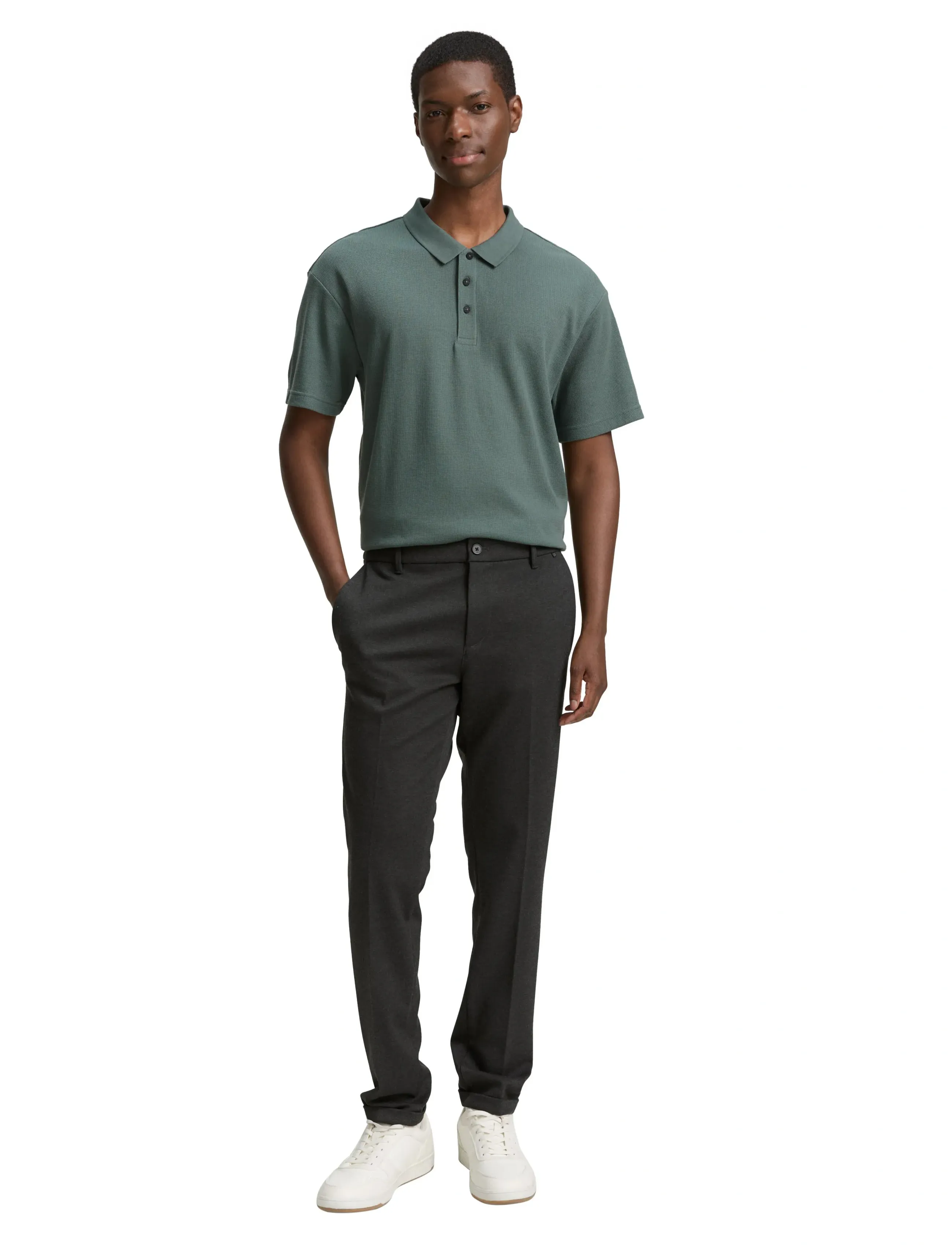 Tom Tailor - relaxed structured polo - lowest prices - washed jasper green - 3