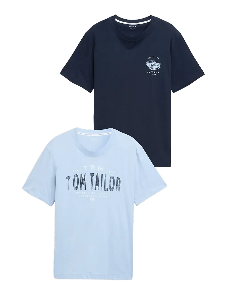Tom Tailor - doublepack t-shirt, packaging - kurzärmelige t-shirts - light powder blue - 1